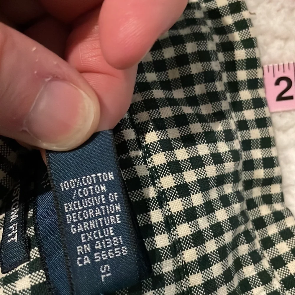 Ralph Lauren Custom Fit Green and White Checkered XXL - Picture 9 of 9